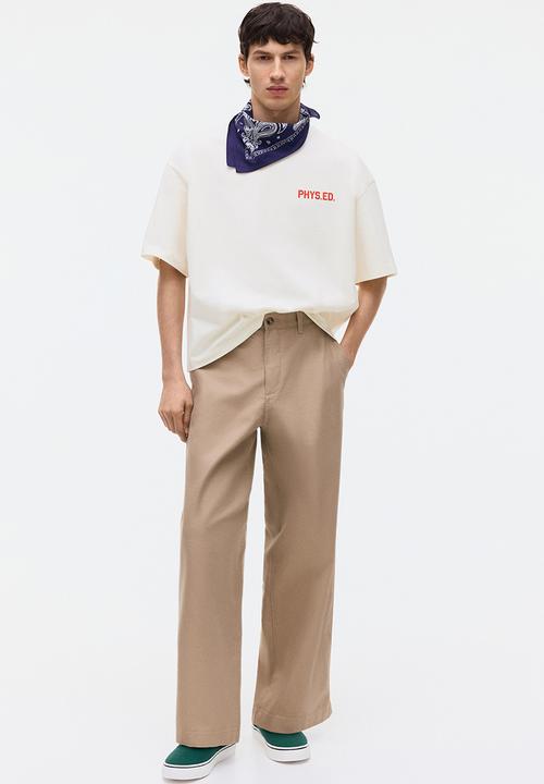 H&M - Oversized fit printed t-shirt - cream/phys.ed