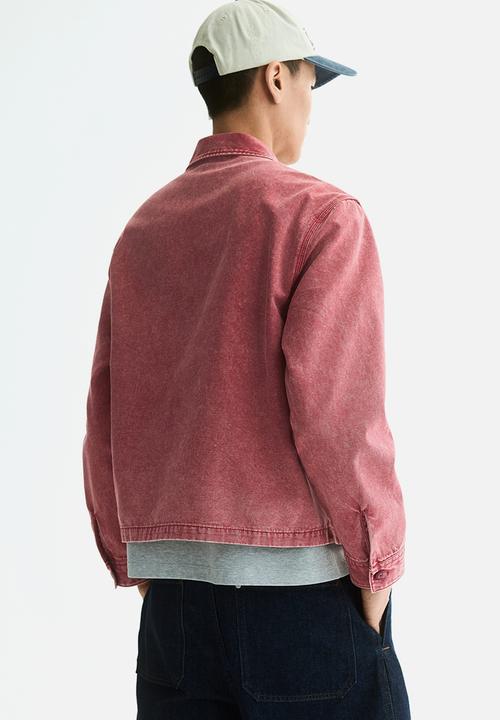 H&M - Collared cotton jacket - dark pink