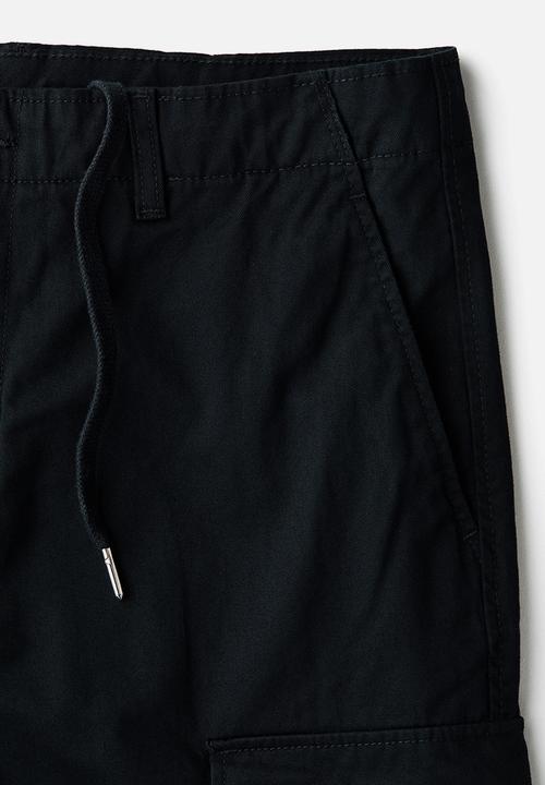 H&M - Relaxed fit cotton cargo trousers - black