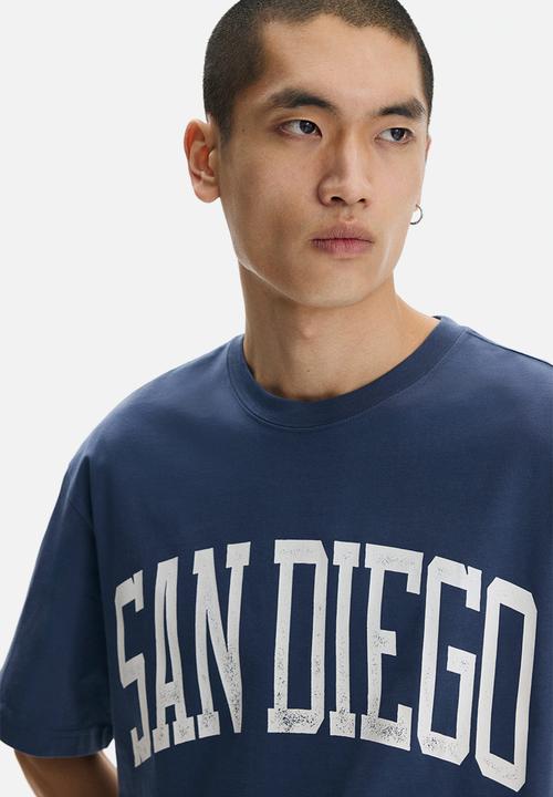 H&M - Loose fit printed t-shirt - blue/san diego