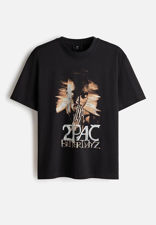 H&M - Loose fit t-shirt - black/ 2pac
