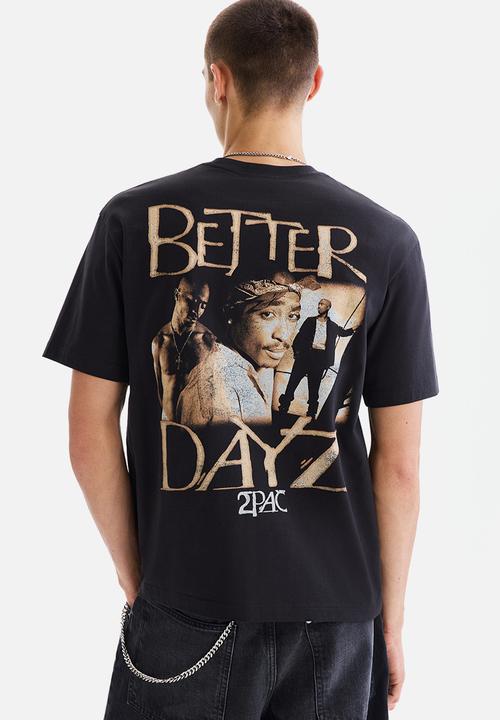 H&M - Loose fit t-shirt - black/ 2pac