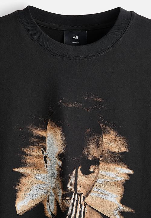 H&M - Loose fit t-shirt - black/ 2pac