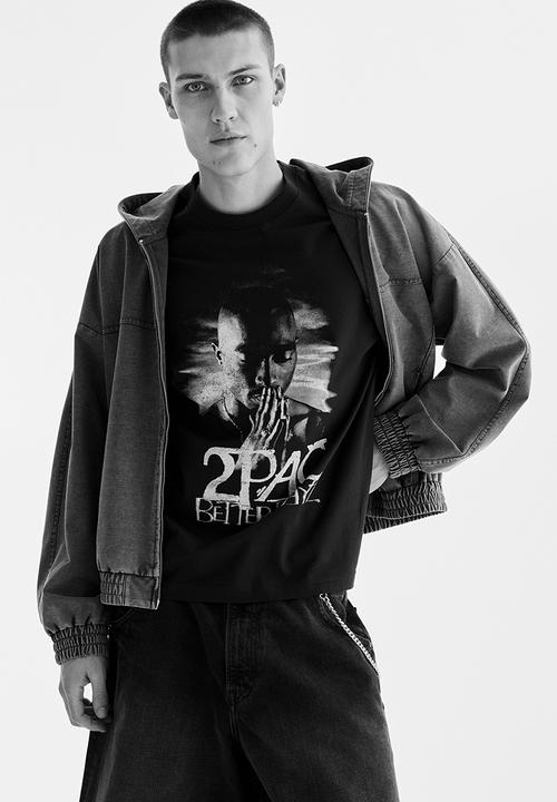H&M - Loose fit t-shirt - black/ 2pac