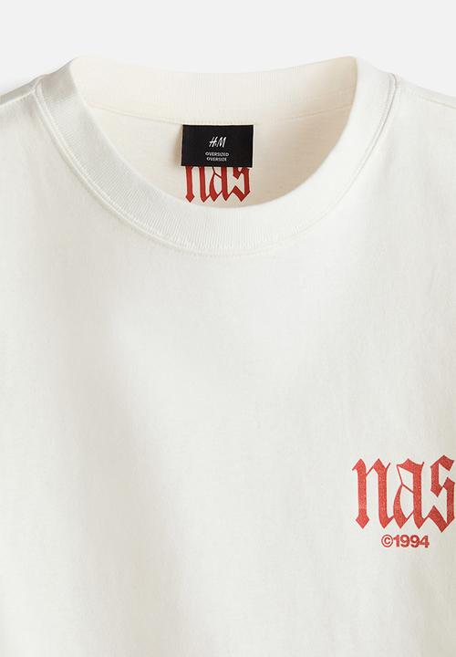 H&M - Oversized fit t-shirt - white/nas