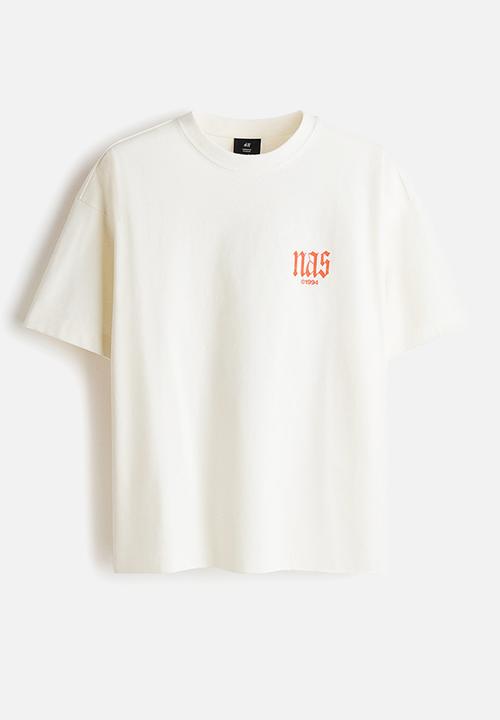 H&M - Oversized fit t-shirt - white/nas