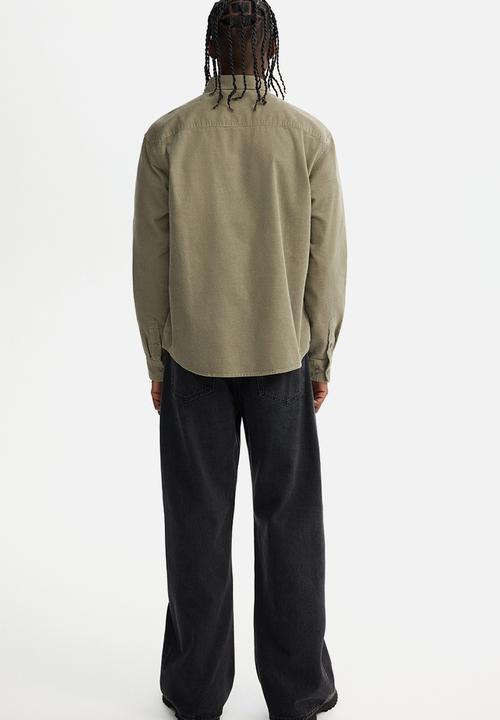 H&M - Regular fit corduroy shirt - khaki green