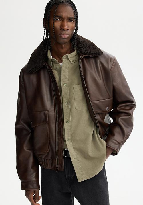 H&M - Regular fit corduroy shirt - khaki green