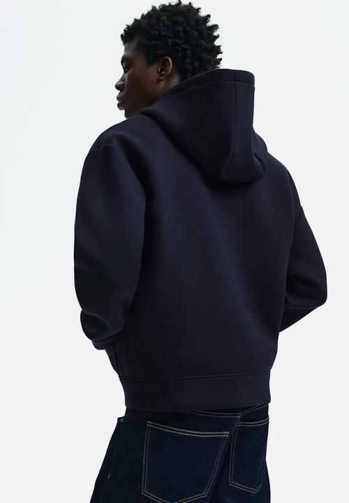 H&M - Loose fit scuba zip-through hoodie - dark blue
