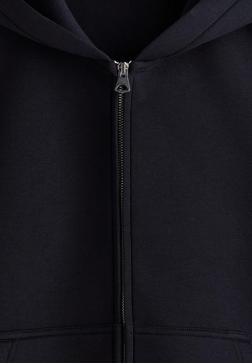 H&M - Loose fit scuba zip-through hoodie - dark blue