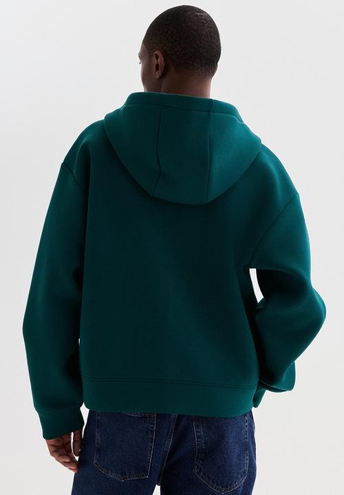 H&M - Loose fit scuba zip-through hoodie - dark teal