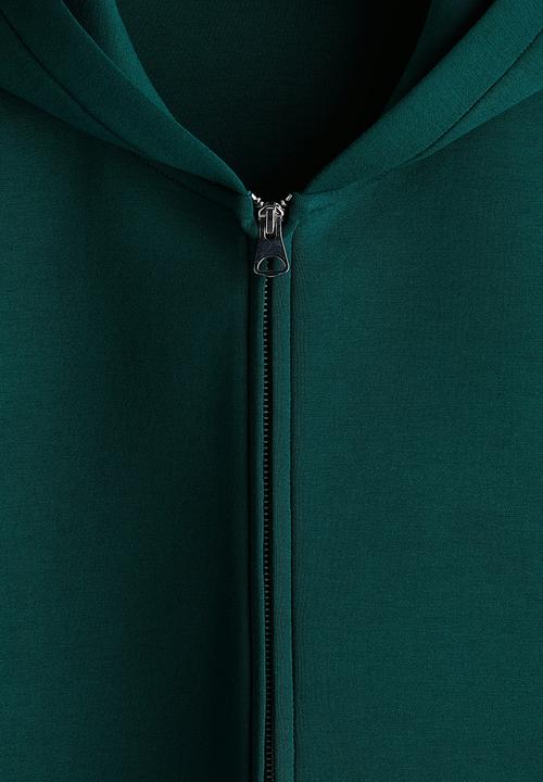 H&M - Loose fit scuba zip-through hoodie - dark teal