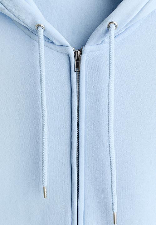 H&M - Loose  fit zip-through hoodie - light blue