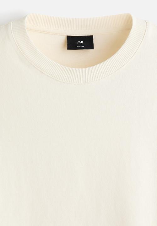 H&M - Regular fit washed t-shirt - cream