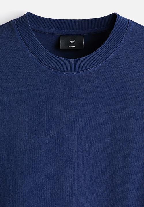 H&M - Regular fit washed t-shirt - dark blue