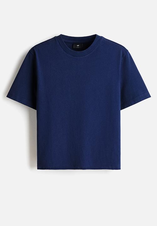 H&M - Regular fit washed t-shirt - dark blue