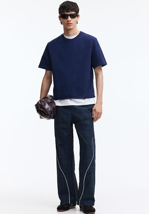 H&M - Regular fit washed t-shirt - dark blue