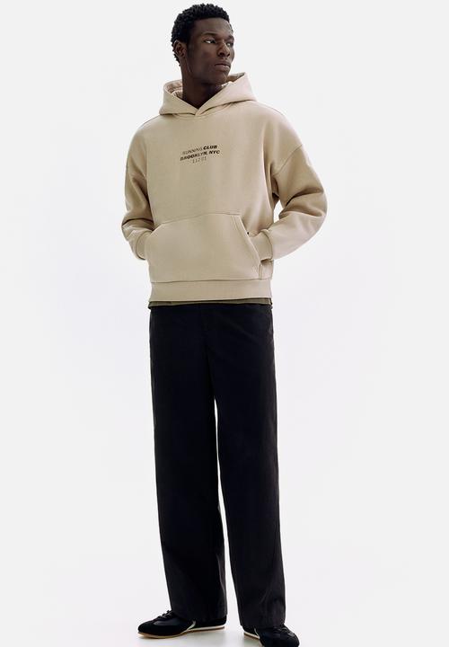 H&M - Loose fit hoodie - beige/running club