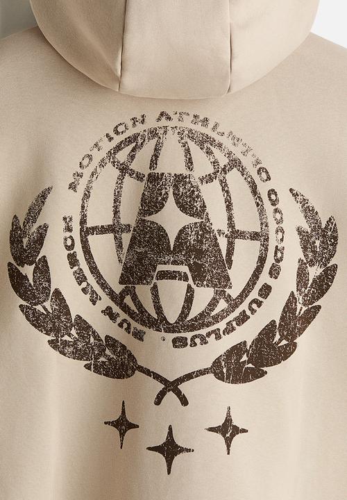 H&M - Loose fit hoodie - beige/running club