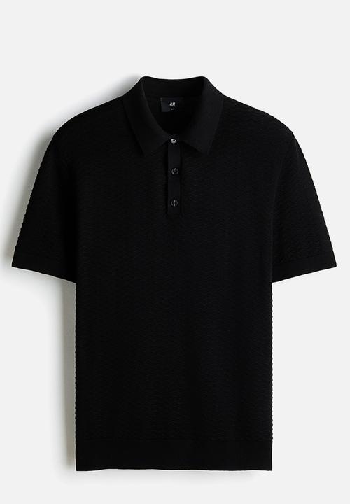 H&M - Slim fit polo shirt - black