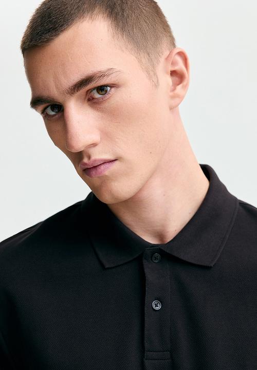 H&M - Regular fit polo shirt - black