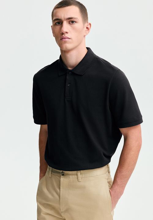 H&M - Regular fit polo shirt - black