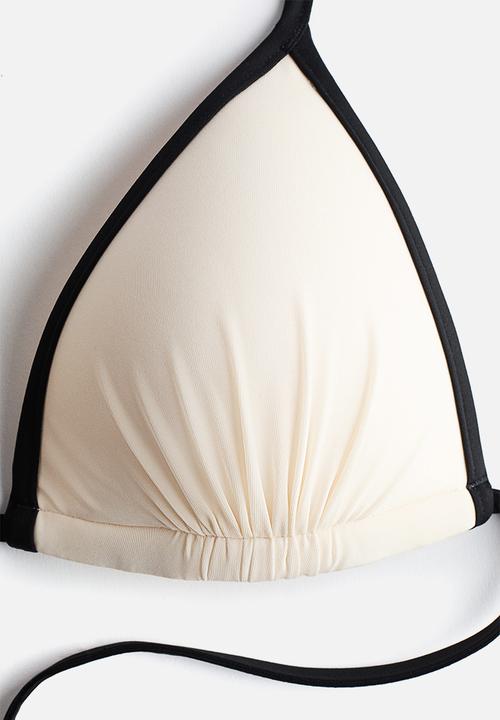 H&M - Push-up triangle bikini top - cream/black