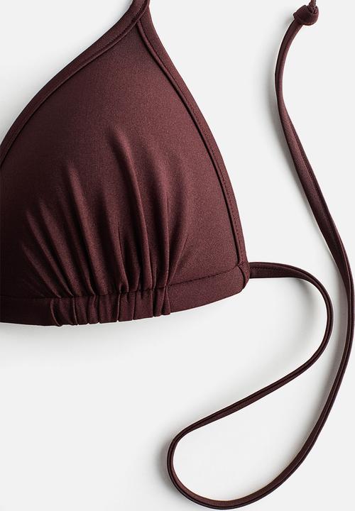 H&M - Push-up triangle bikini top - dark brown