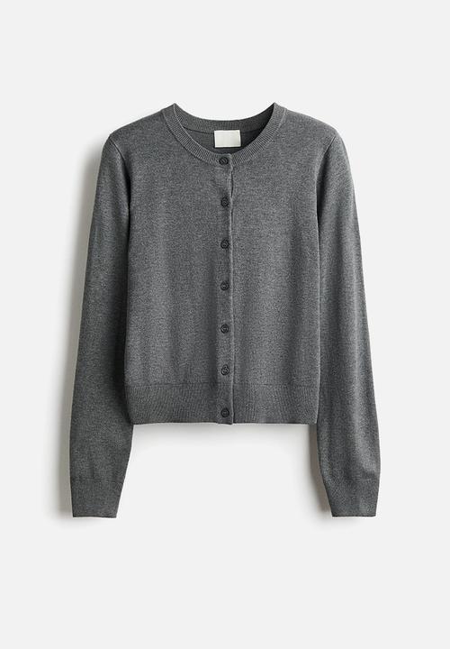 H&M - Fine-knit cardigan - grey marl
