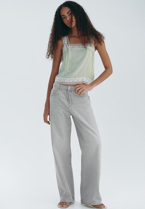 H&M - Wide high jeans - light grey