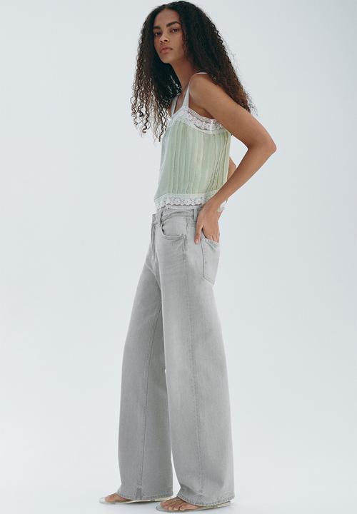 H&M - Wide high jeans - light grey