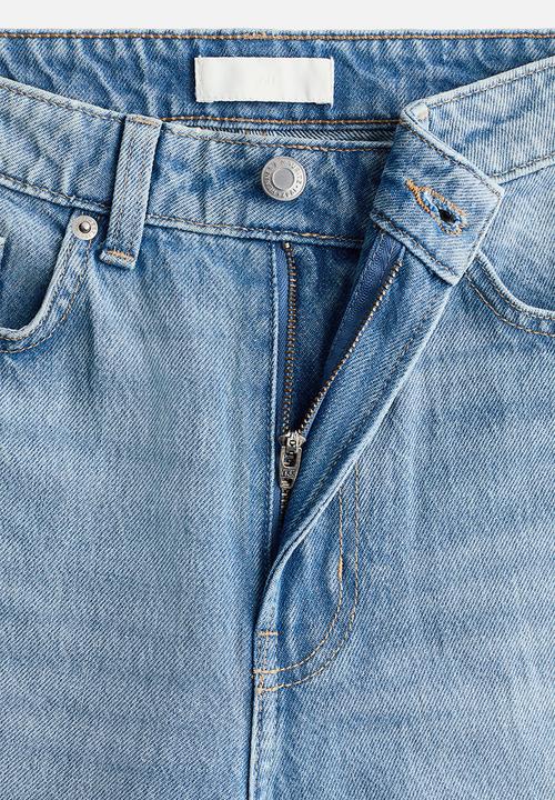 H&M - Wide high waist jeans - light denim blue