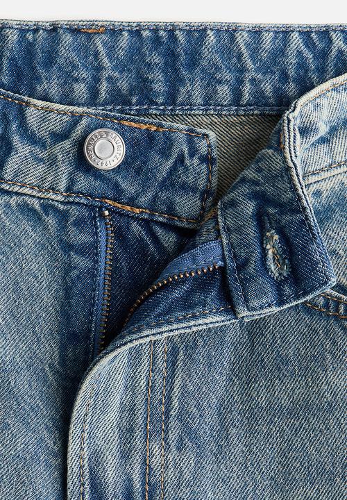 H&M - Wide high waist jeans - denim blue