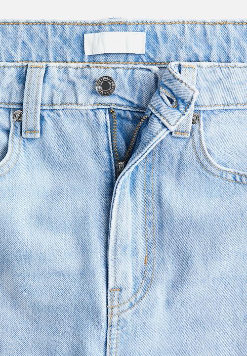 H&M - Wide high waist jeans - light denim blue