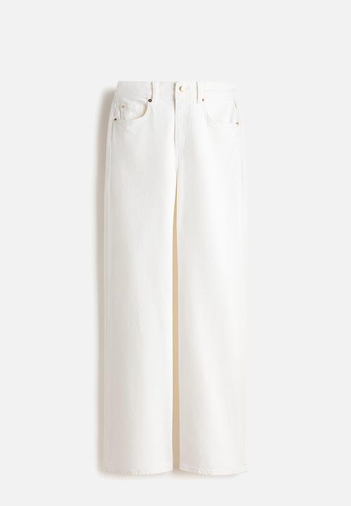H&M - Wide high waist jeans - white