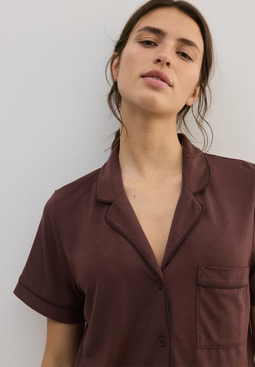 H&M - Viscose-blend pyjamas - rust brown