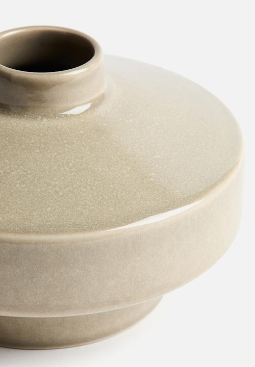 H&M - Small reactive-glaze stoneware vase - khaki beige
