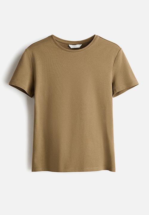 H&M - Fitted t-shirt - khaki green