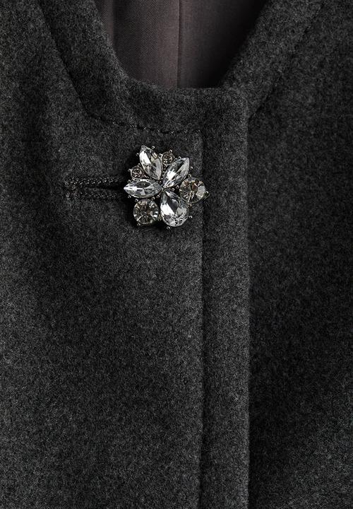 H&M - Rhinestone-button dress - dark grey marl