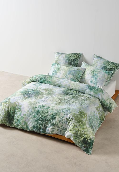 Linenhouse - Treetop Duvet Cover Set - green & blue
