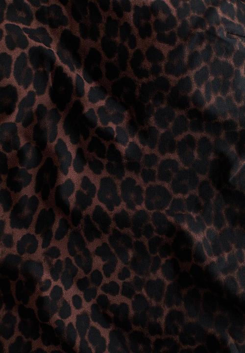 H&M - Padded-cup high leg swimsuit - brown/leopard print