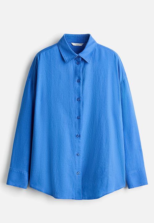 H&M - Oversized linen-blend shirt - blue