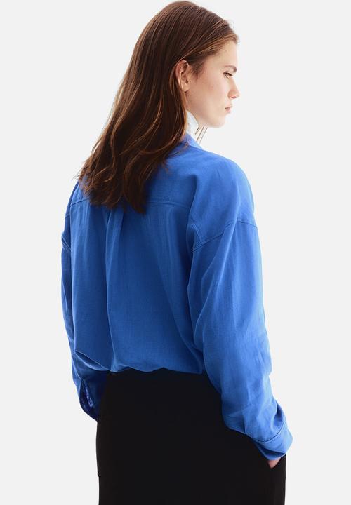 H&M - Oversized linen-blend shirt - blue
