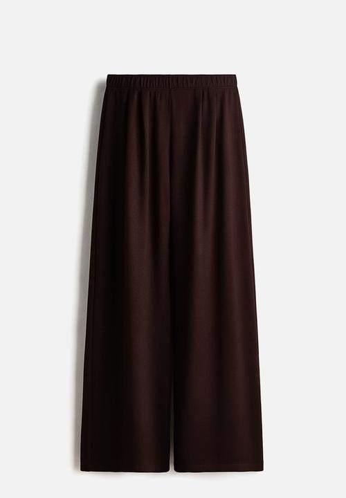 H&M - Wide pull-on trousers - dark brown