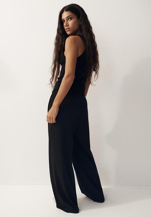 H&M - Wide pull-on trousers - black