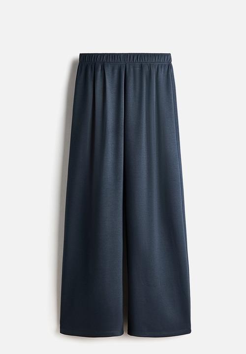 H&M - Wide pull-on trousers - dark pigeon blue