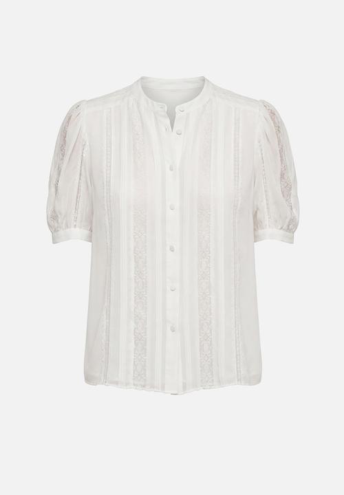 Forever New - Alexis short sleeve blouse in porcelain