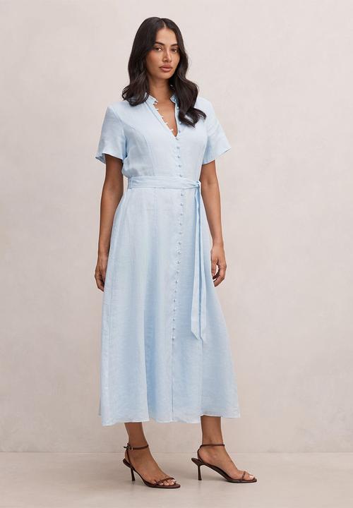 Forever New - Therese short sleeve midi dress in bluebell
