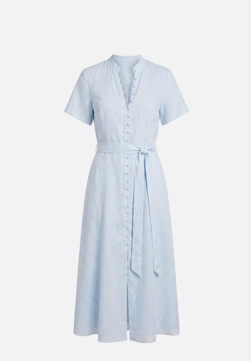 Forever New - Therese short sleeve midi dress in bluebell