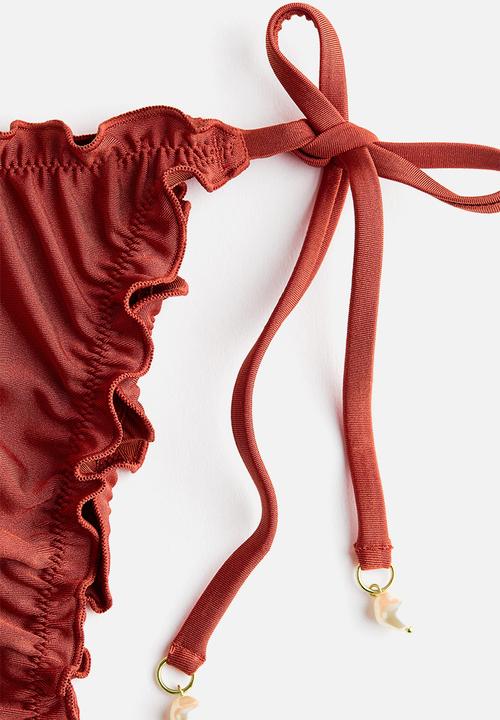 H&M - Tie tanga bikini bottoms - dark red